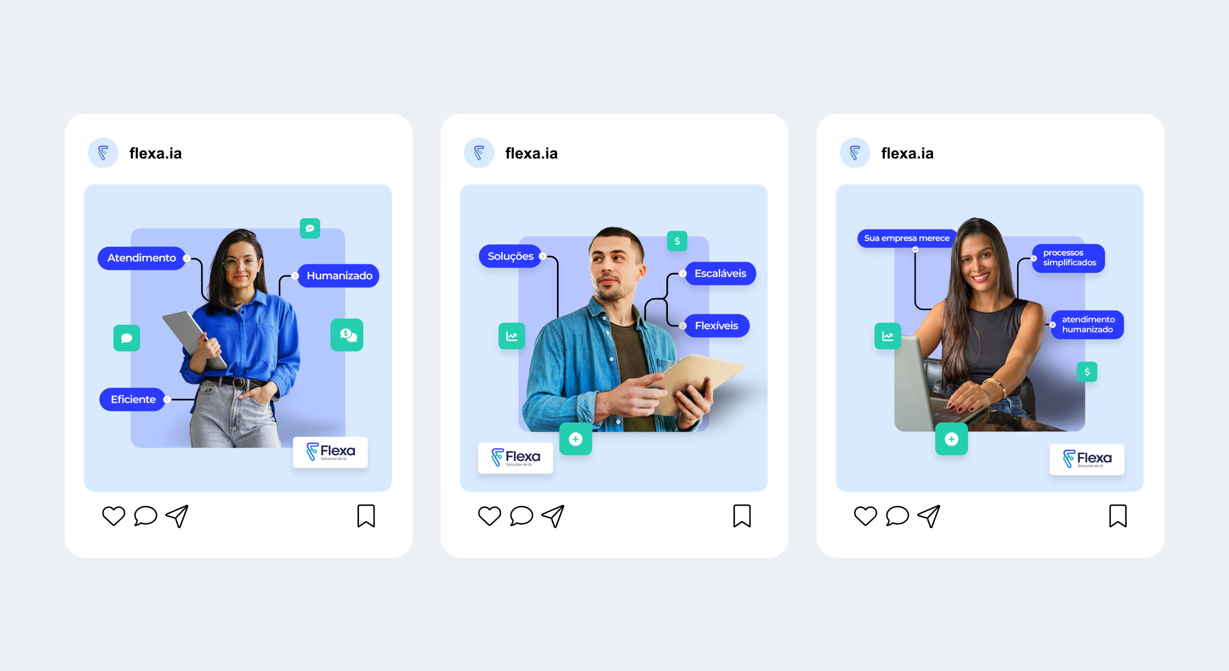 Redes sociais Flexa